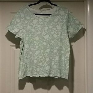 Mint green t-shirt w/ white pattern